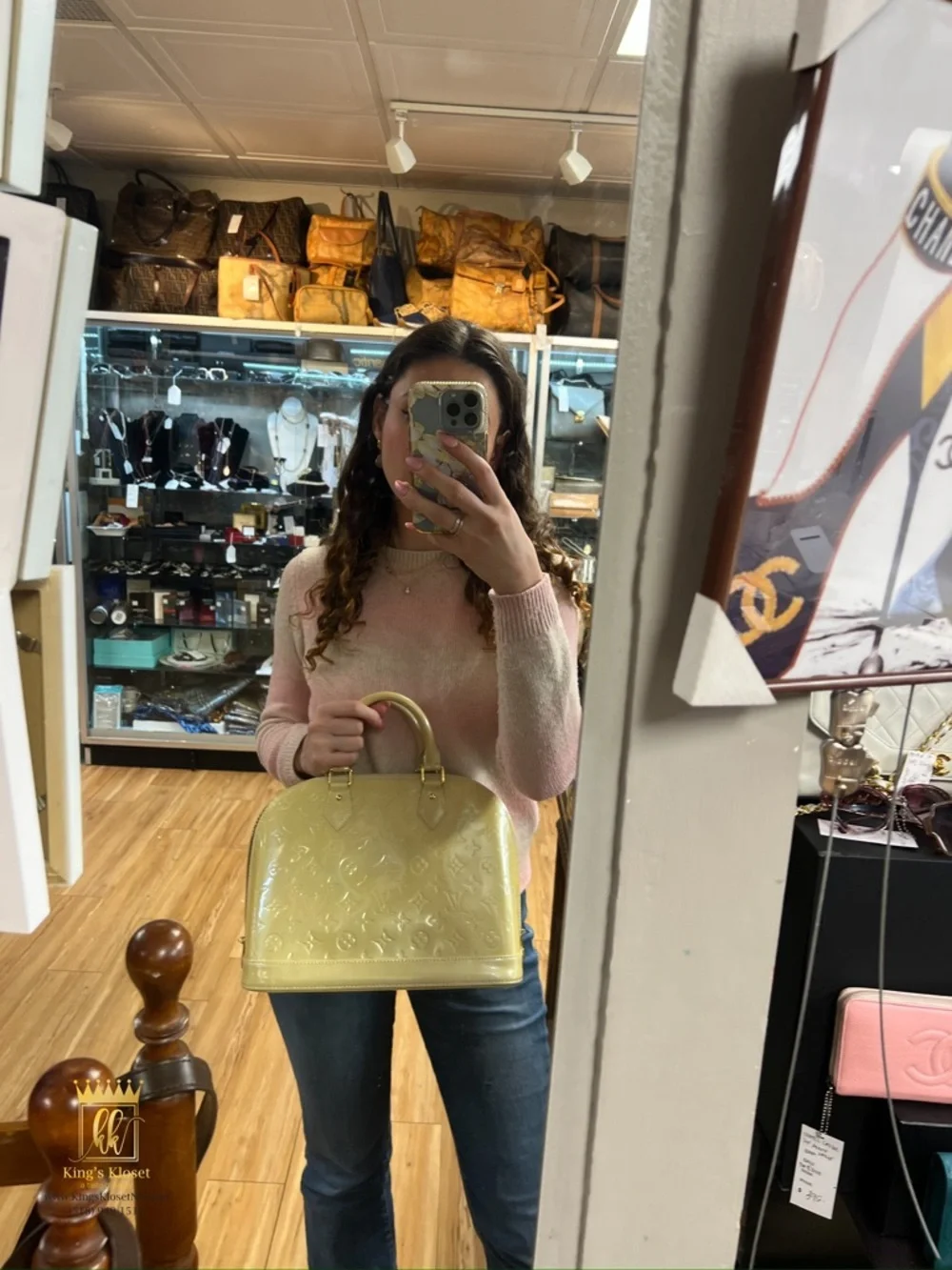 Louis Vuitton Olive Patent Vernis Alma Satchel - Picture 12 of 14